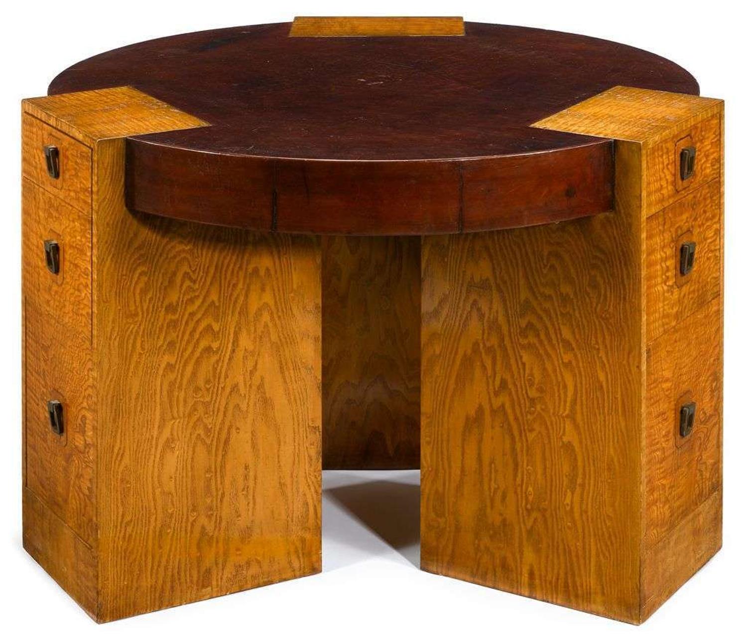 Japanese elm burl wood center table johan tapp, circa 1935