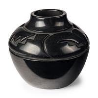 Mela Youngblood (Santa Clara, 1931-1990) — Carved Blackware Pottery Jar