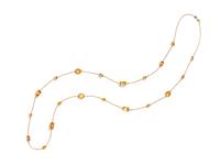 YELLOW GOLD AND CITRINE LONGCHAIN NECKLACE