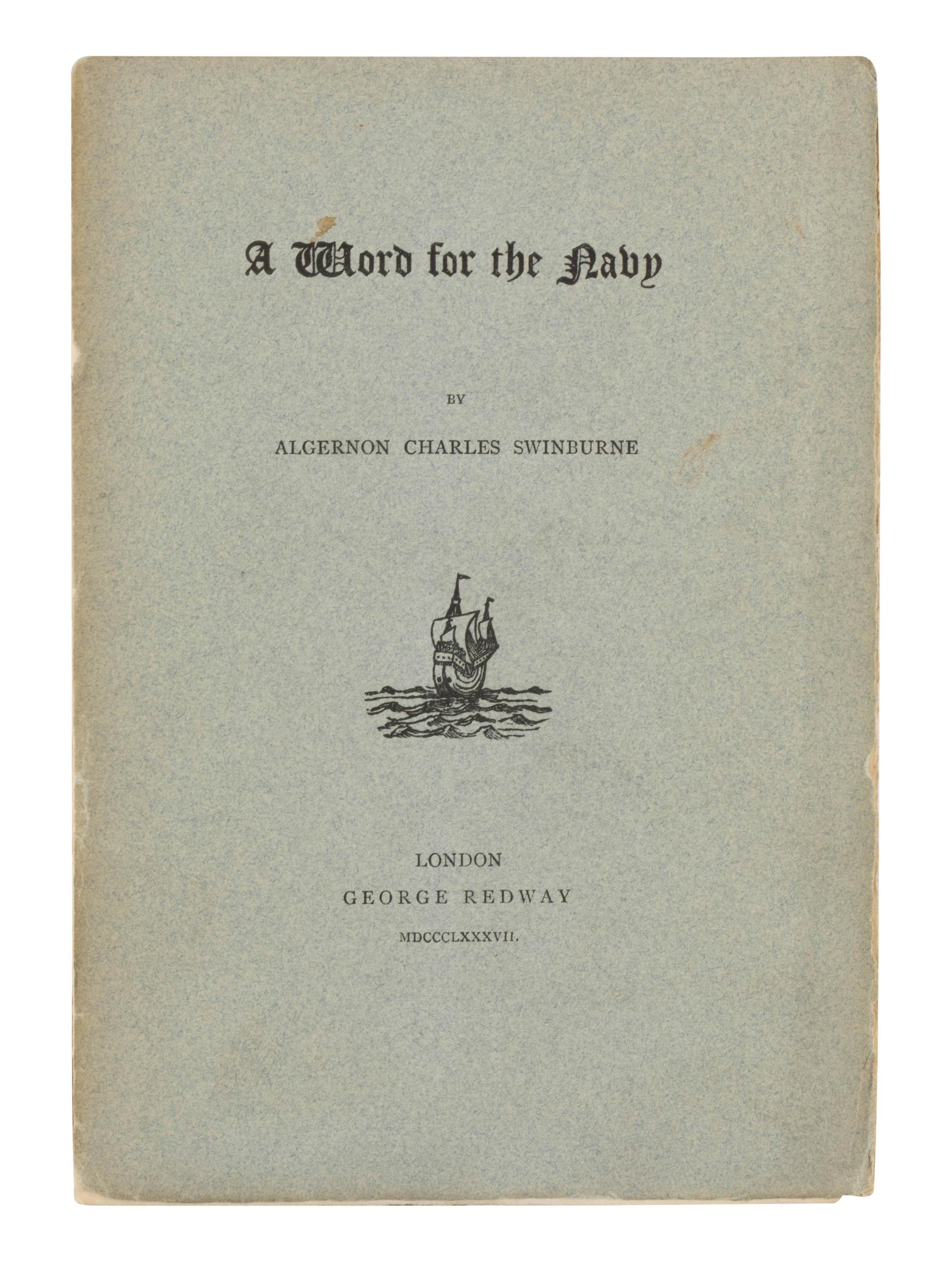 SWINBURNE, Algernon Charles (1837-1909). A group of 5 pamphlets comprising: