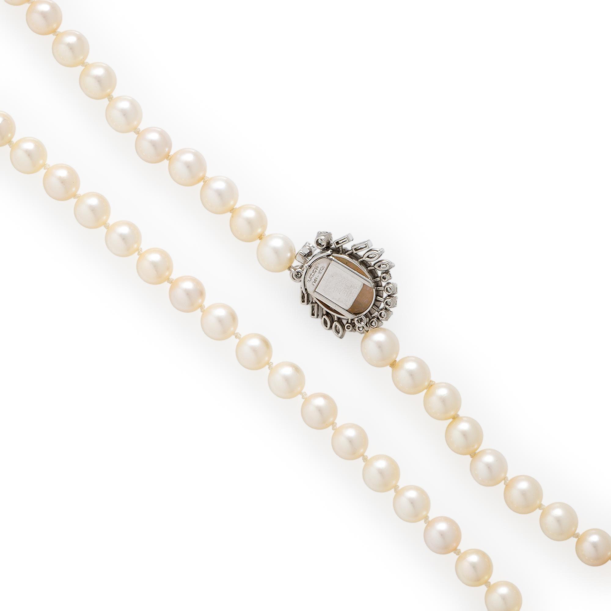 Cultured Pearl, Opal, and Diamond Necklace