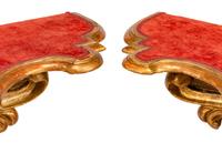 A Pair of Italian Giltwood Console Tables