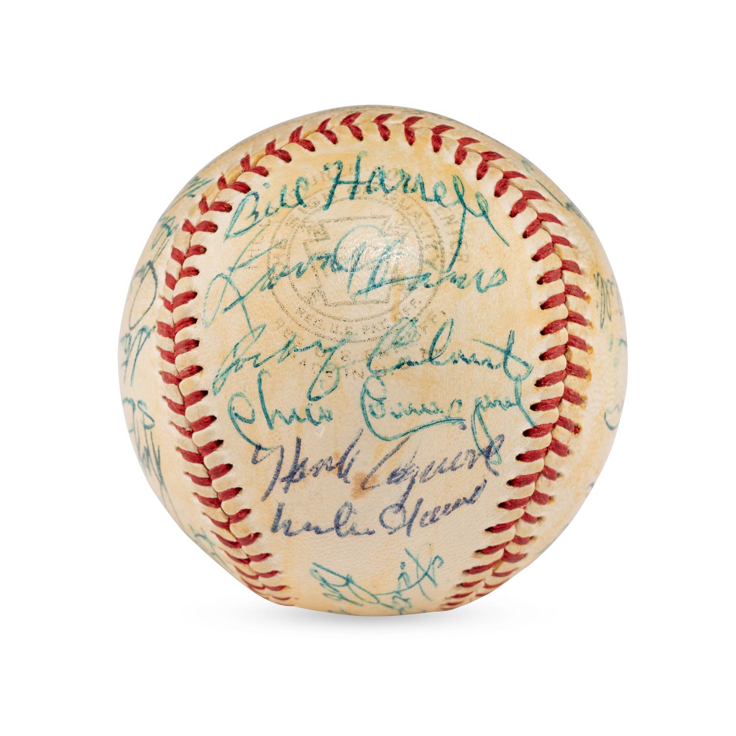 A 1957 Cleveland Indians Team Signed Autograph Baseball (PSA Letter of Authenticity)