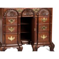 A Chippendale Style Shell-and-Block Carved Mahogany Kneehole Dressing Table