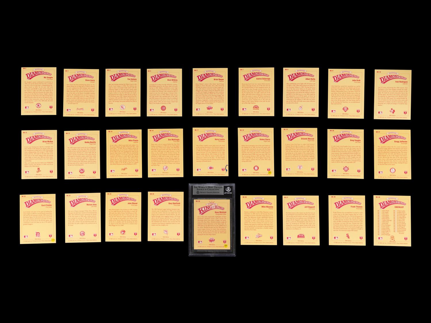A Group of 27 1994 Donruss Diamond Kings Signed Autograph Baseball Cards,