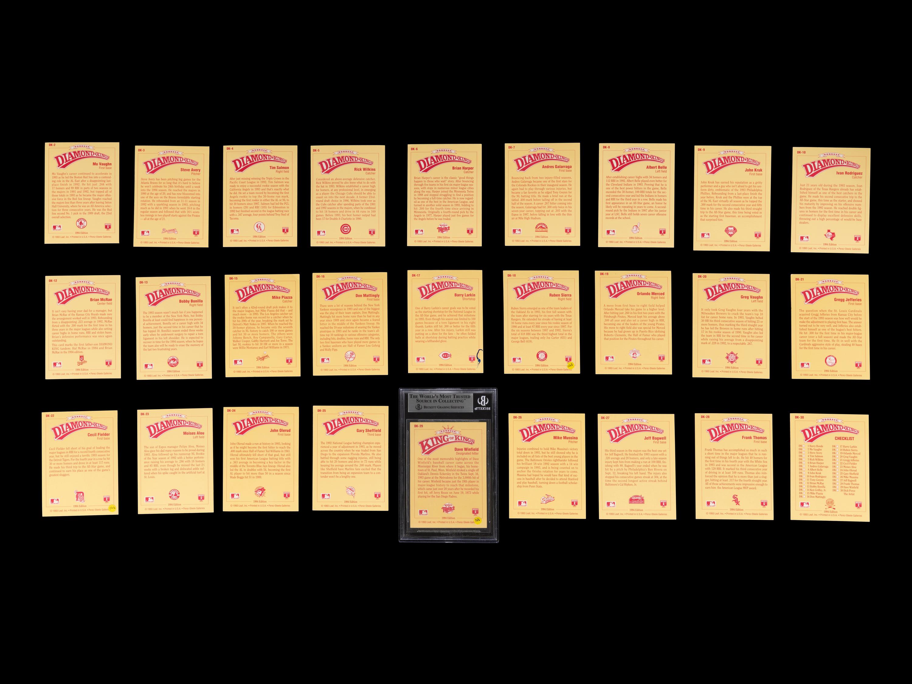 A Group of 27 1994 Donruss Diamond Kings Signed Autograph Baseball Cards,