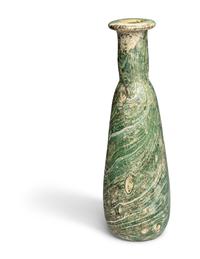 A Large Roman Marbled Glass Bottle