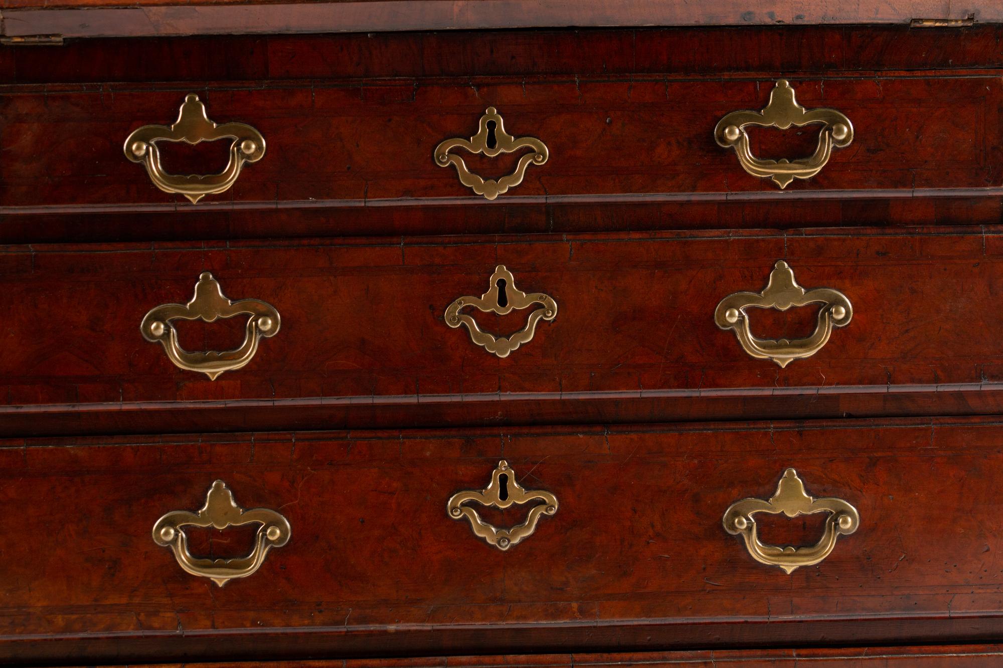 A George II Walnut Slant-Front Desk