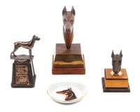 A Group of Four Doberman Articles Height of tallest 8 1/4 inches.