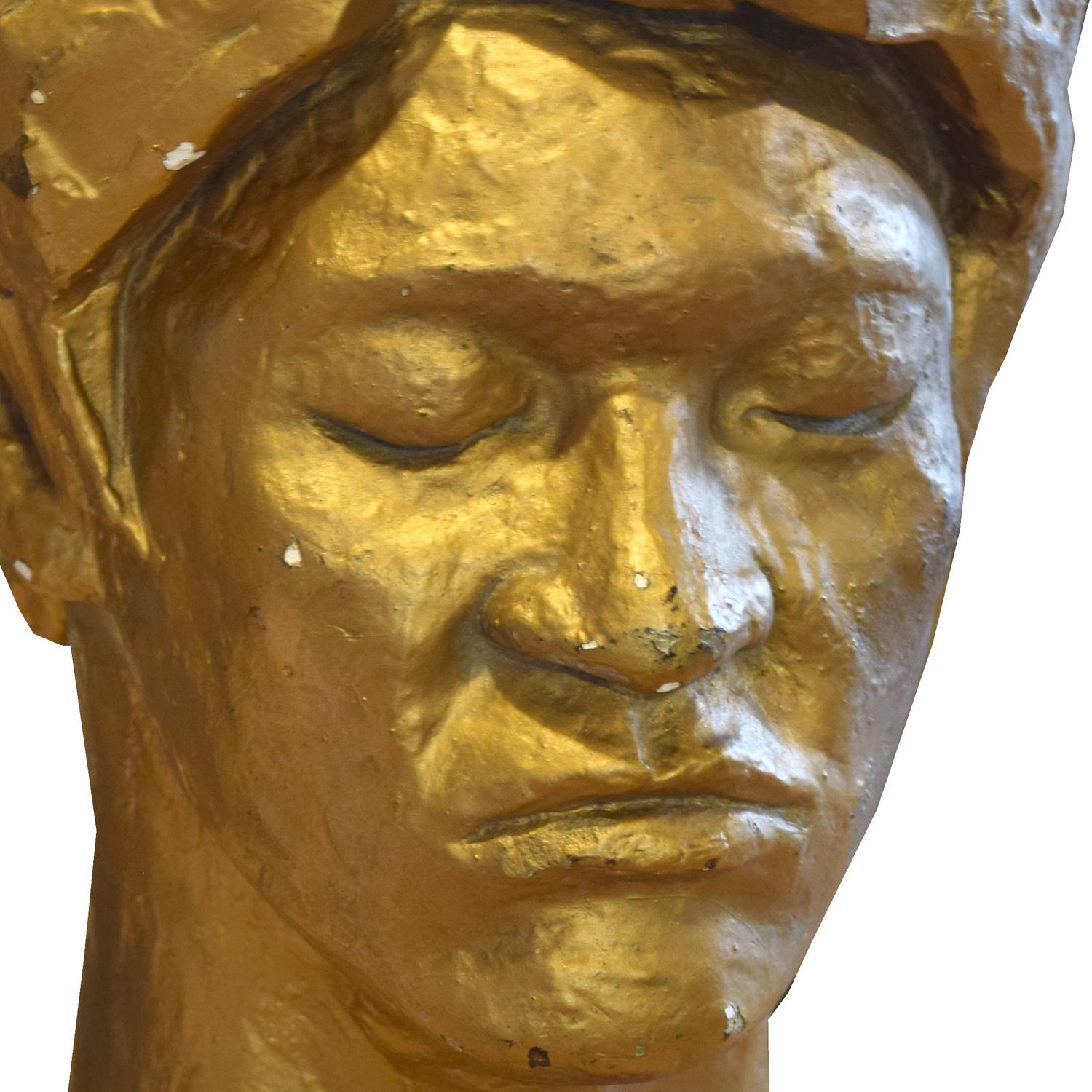 Artist Made Composition Bust 5" W x 7" D x 15" H — United States, Circa 1960