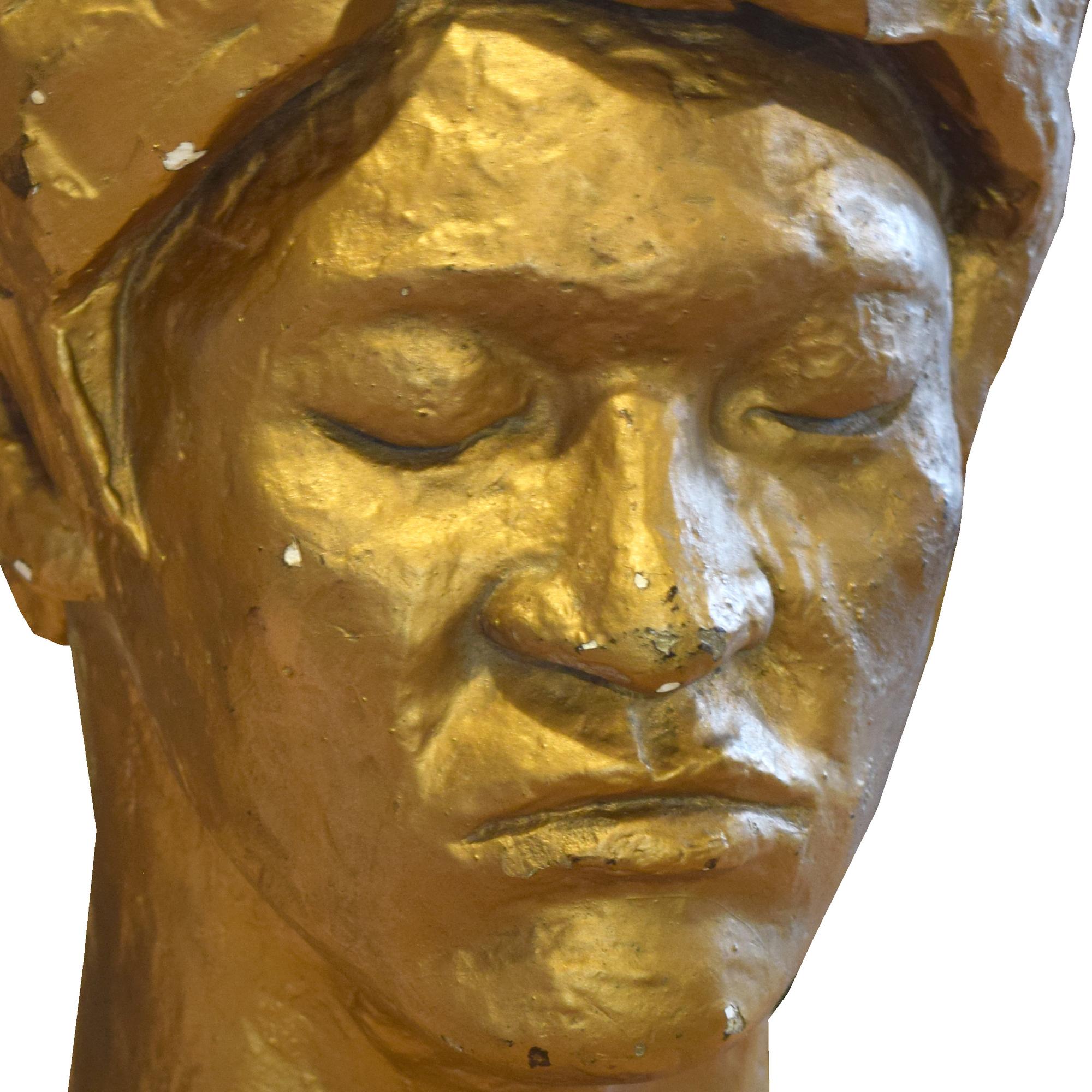 Artist Made Composition Bust 5" W x 7" D x 15" H — United States, Circa 1960