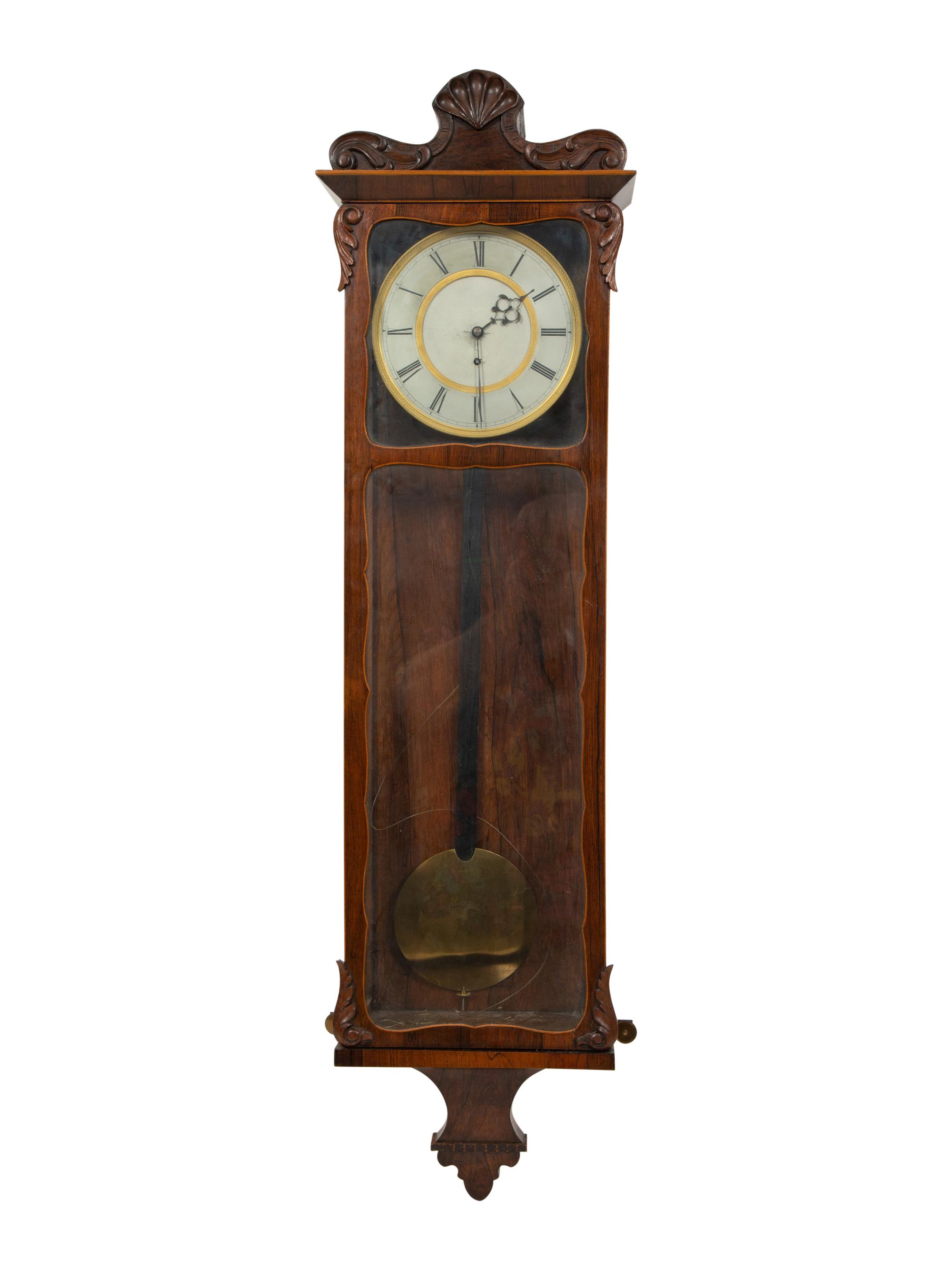A Biedermeier Rosewood Wall Clock