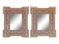 A Pair of Moorish Style Marquetry Mirrors