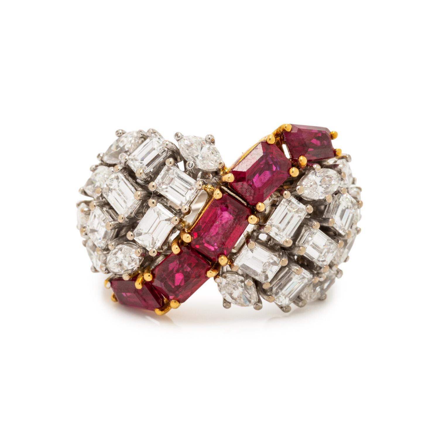 GARRARD & CO., RUBY AND DIAMOND RING