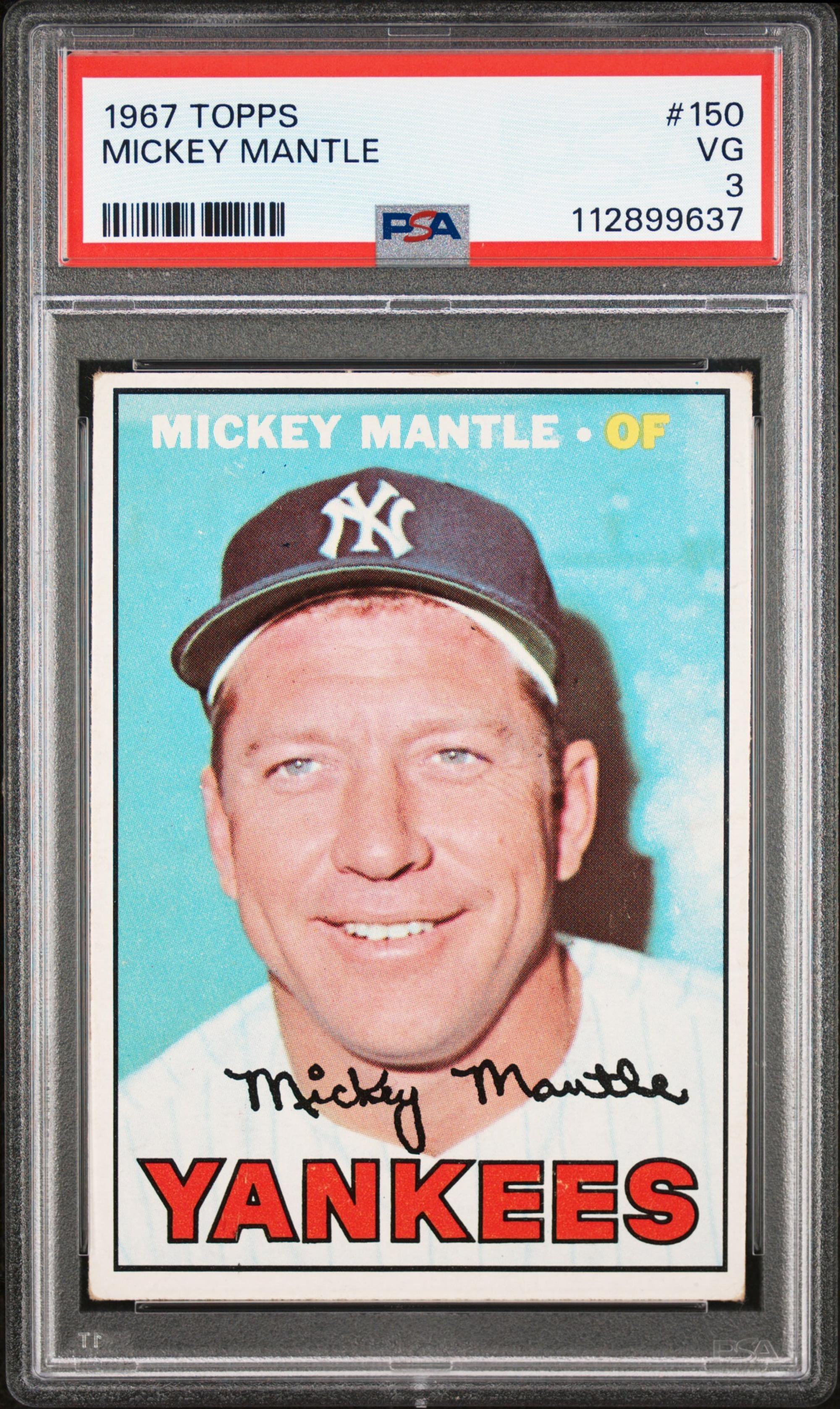 A 1967 Topps Mickey Mantle Baseball Card No. 150 (PSA 3 VG)