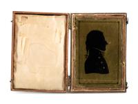 Six Verre Eglomise Silhouette Portraits of Gentlemen and Military Officers