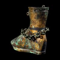 A Roman Bronze Balsamarium in the form of a Boot