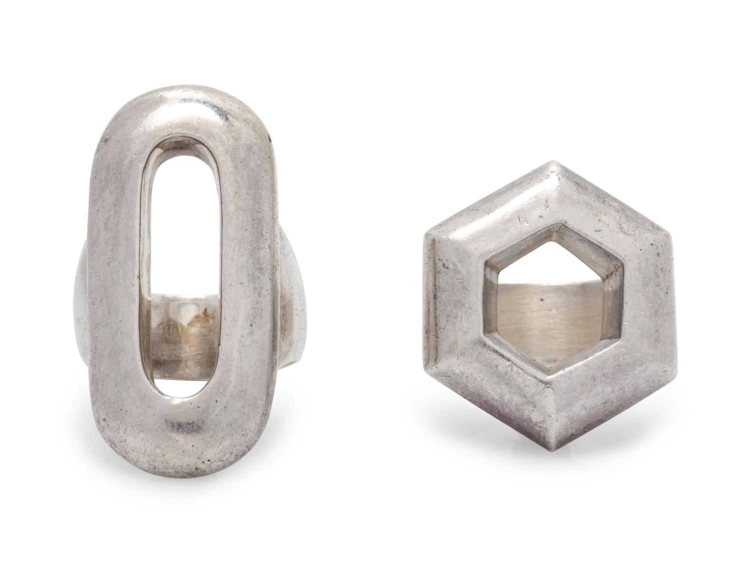 A Collection of Sterling Silver Rings, Mexican,