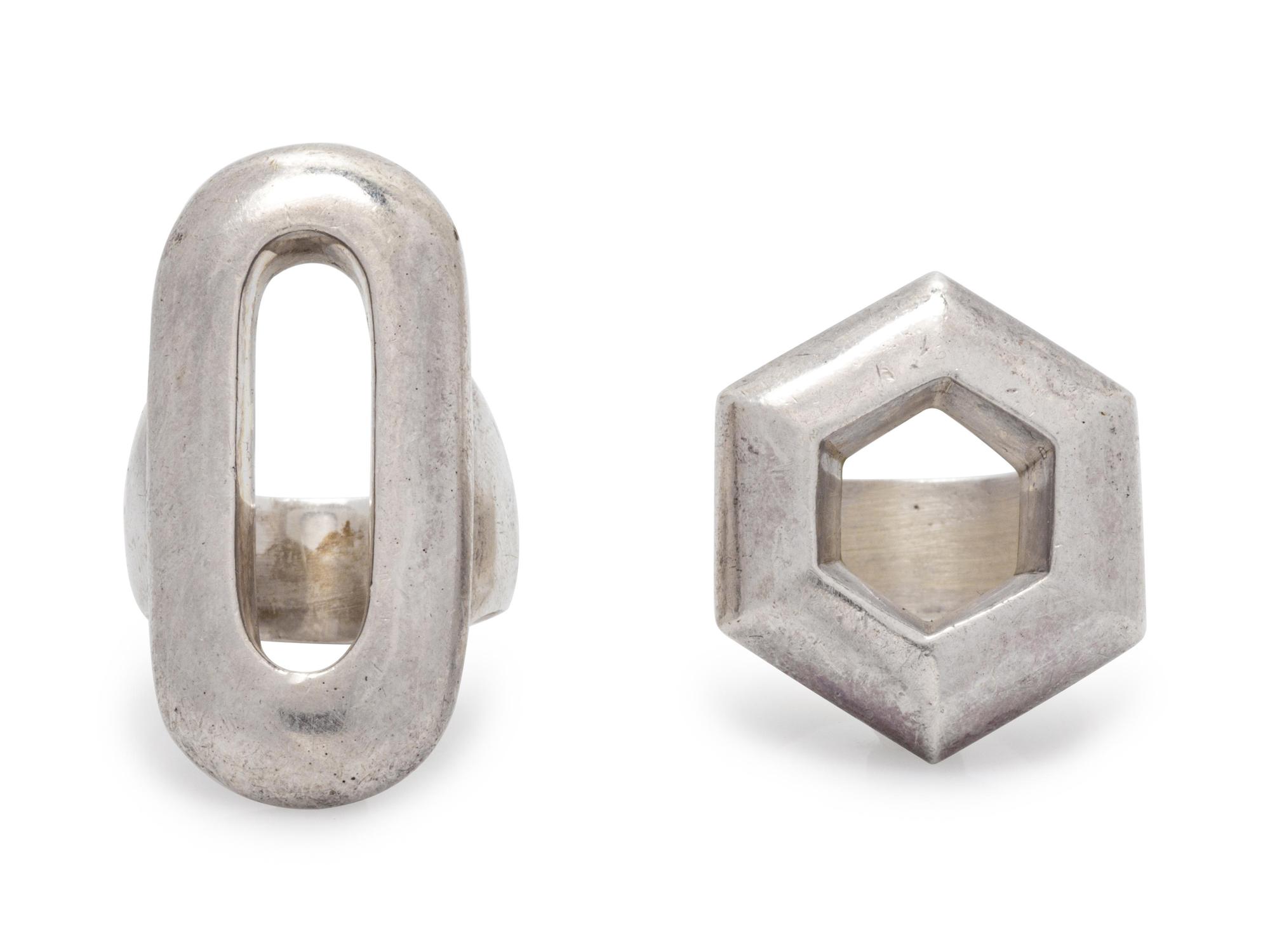 A Collection of Sterling Silver Rings, Mexican,