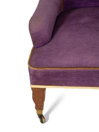 A Victorian Velvet-Upholstered Slipper Chair