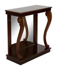 A Pair of Empire Style Gilt Metal Mounted Mahogany Console Tables