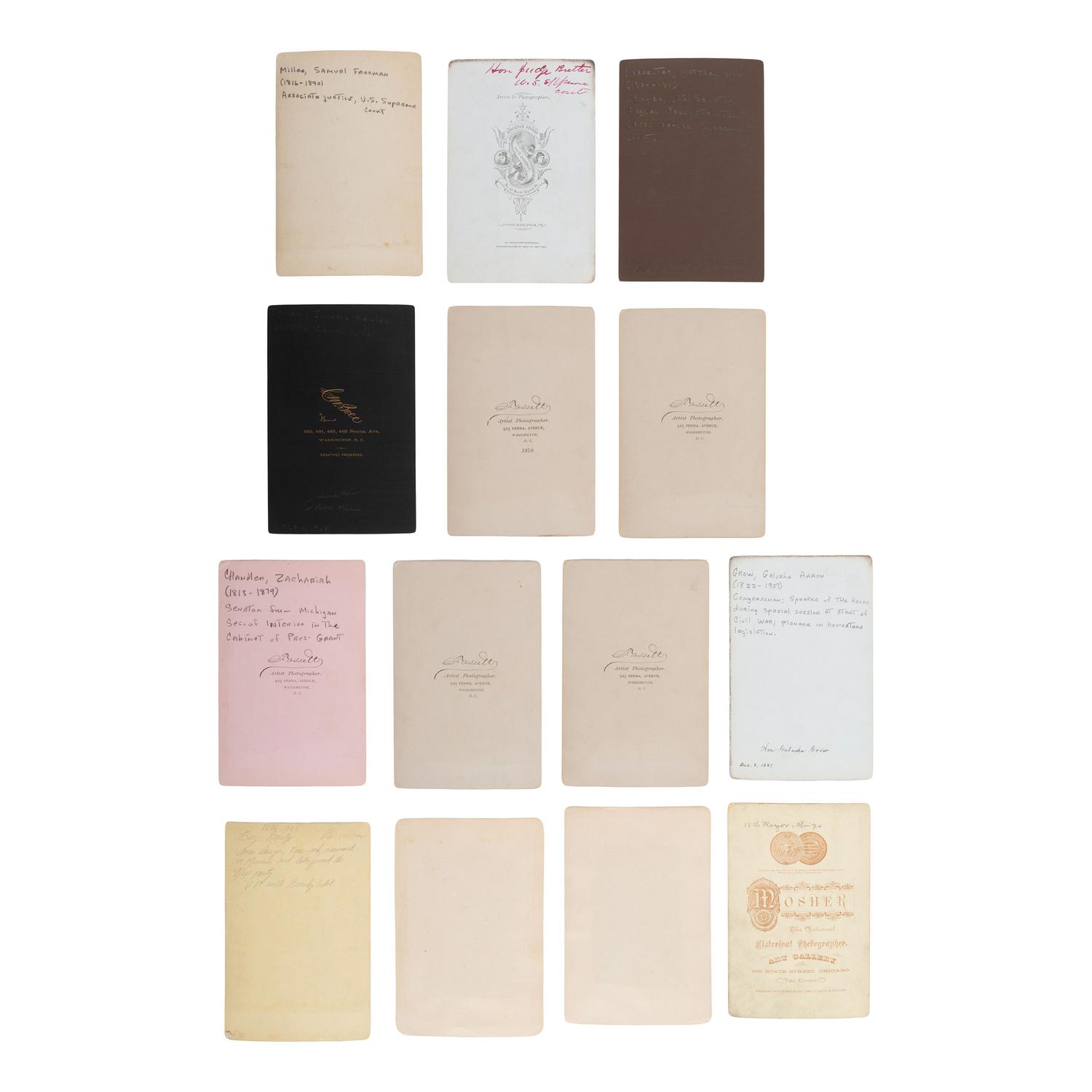 [Americana] Group of 92 Cabinet Cards of Politicians and Judges, incl. Works by Brady, etc.