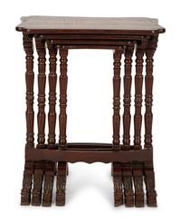 A Set of Four Chinese Lacquered Nesting Tables
