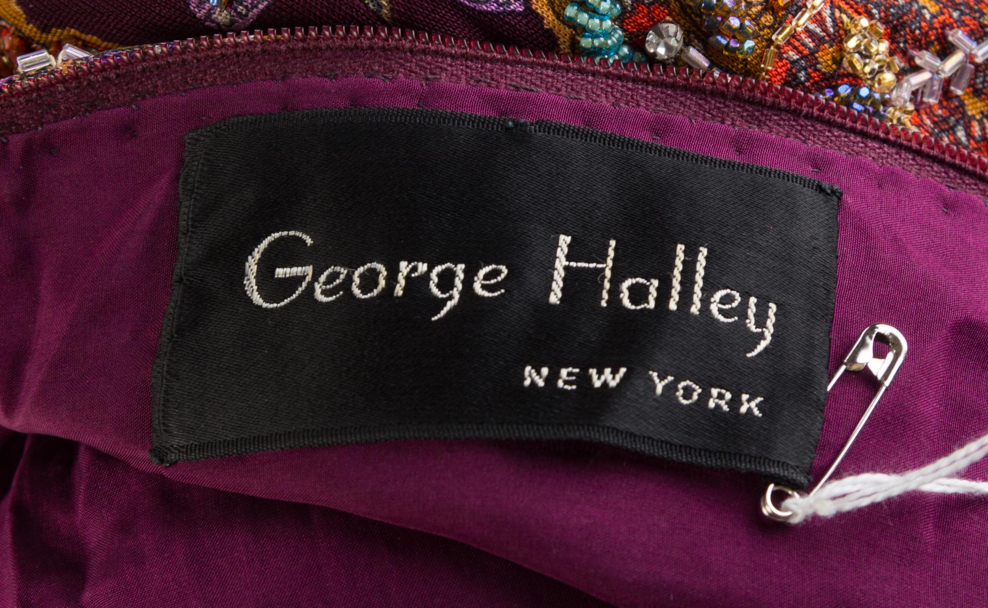 A George Halley Paisley and Floral Bead Gown, No size.