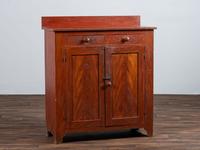 A Country Grain-Painted Poplar Two-Drawer Jelly Cupboard