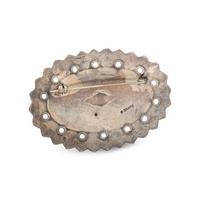 Stamped Silver Concha Pin / Pendant