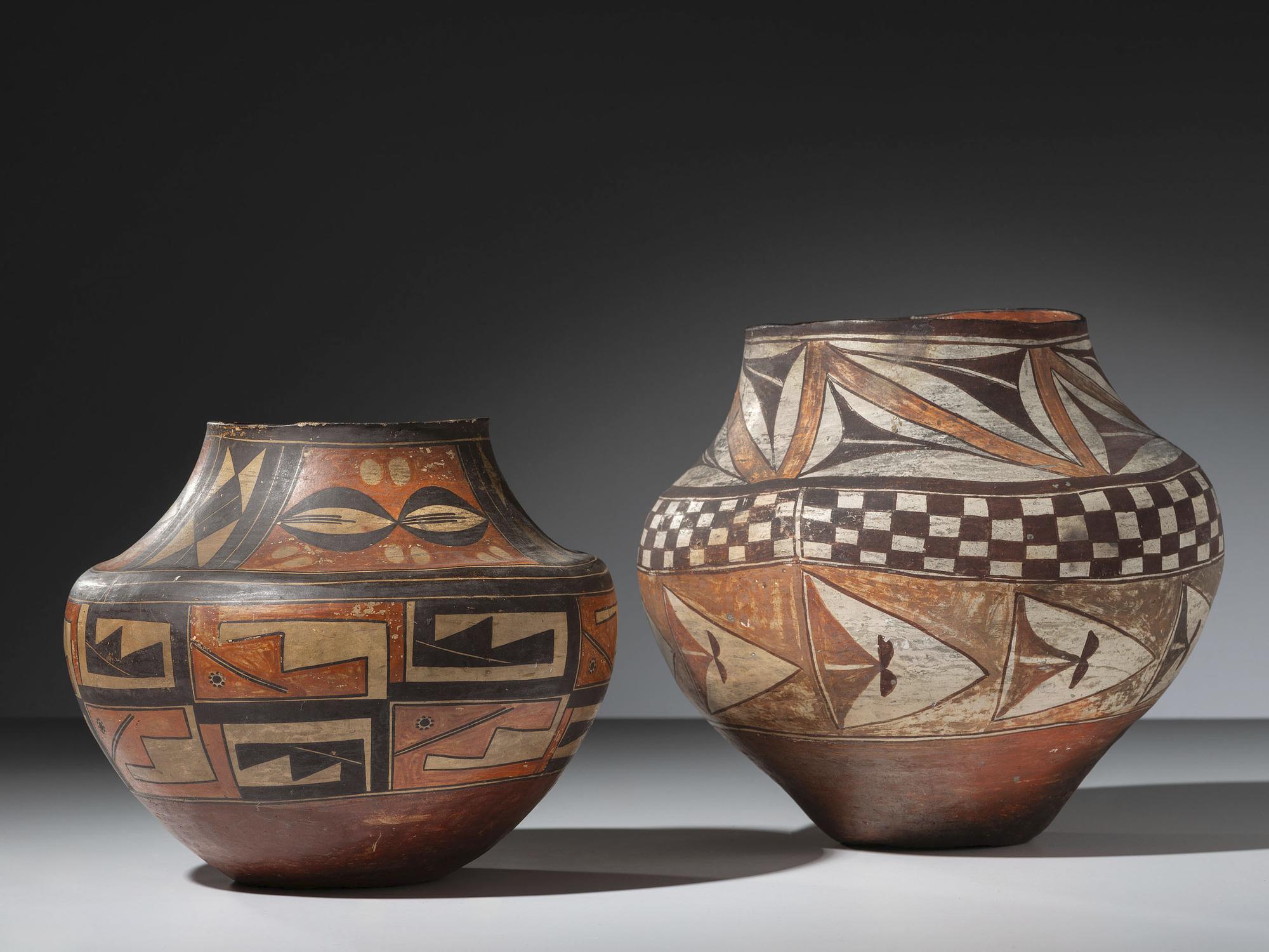 Acoma Polychrome Pottery Jars
