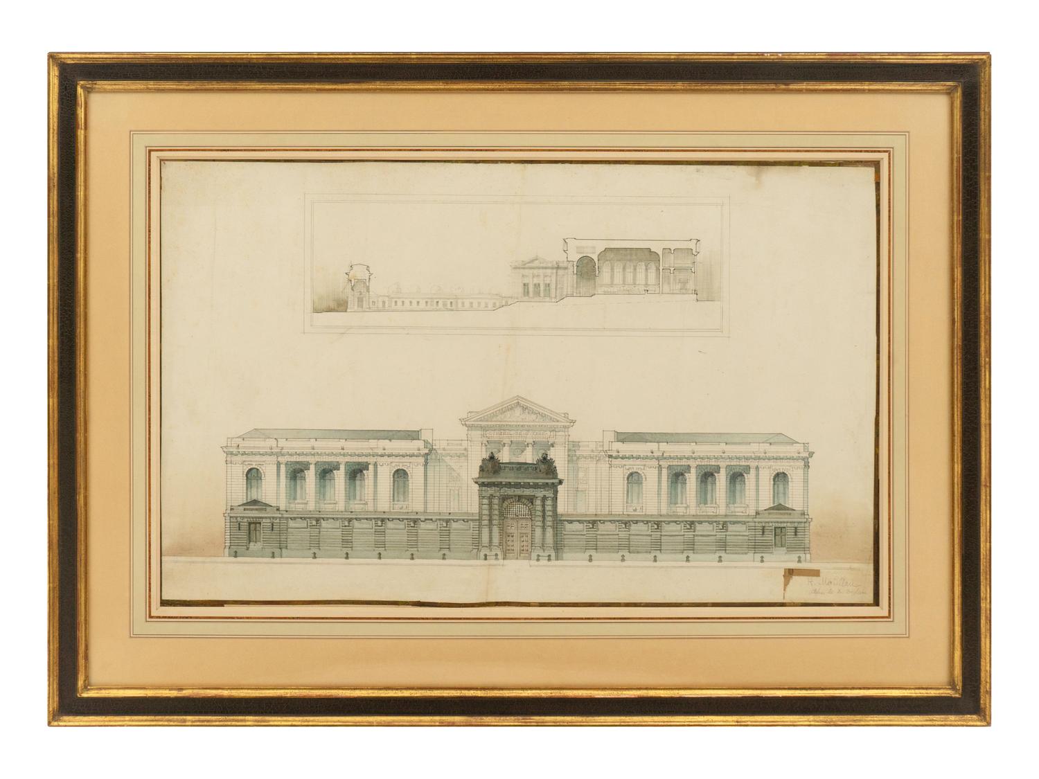 Three Elevations of Beaux Arts Buildings, Paris