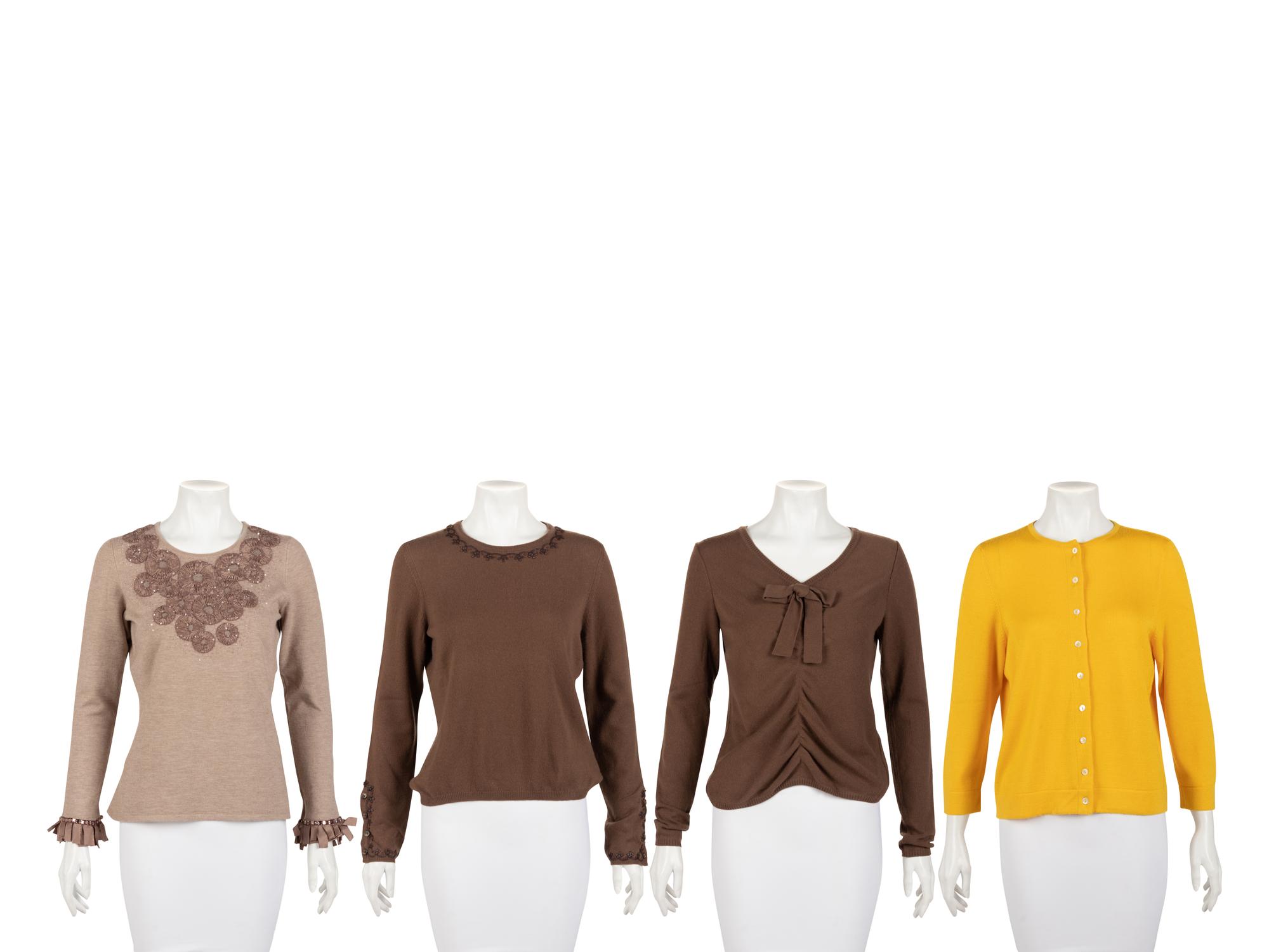 Four Oscar de la Renta Knit Tops: Three Sweaters, One Cardigan, Fall 2007