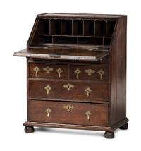 A William and Mary Diminutive Oak Slant Front Desk