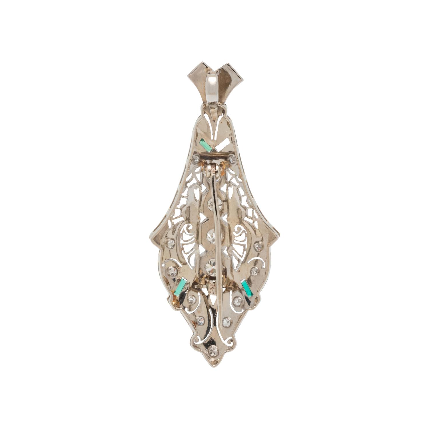 WHITE GOLD AND DIAMOND PENDANT/BROOCH