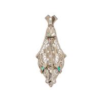WHITE GOLD AND DIAMOND PENDANT/BROOCH