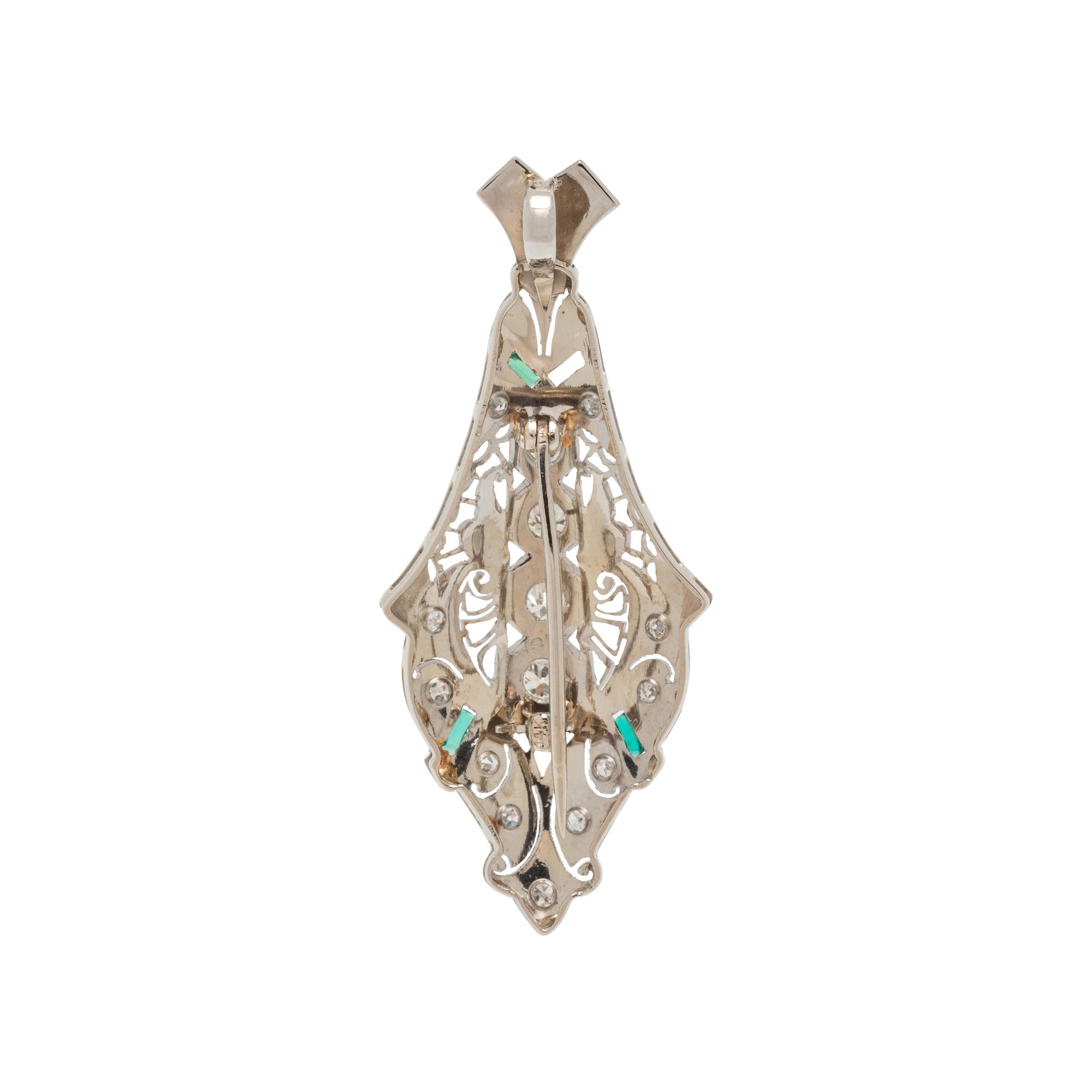 WHITE GOLD AND DIAMOND PENDANT/BROOCH