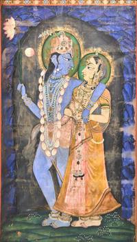 An Indian Pichwai depicting Krishna and Radha, 19th century or earlier 奎師那與拉達帛畫一幅 十九世紀或更早