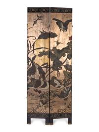 A Chinese Polychromed Eight Panel Coromandel Screen