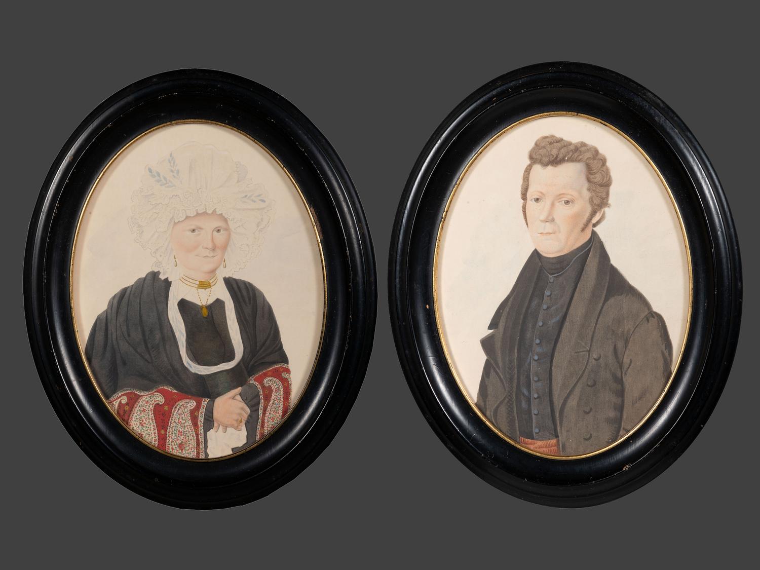 Pair of Portraits: a Gentleman and a Lady