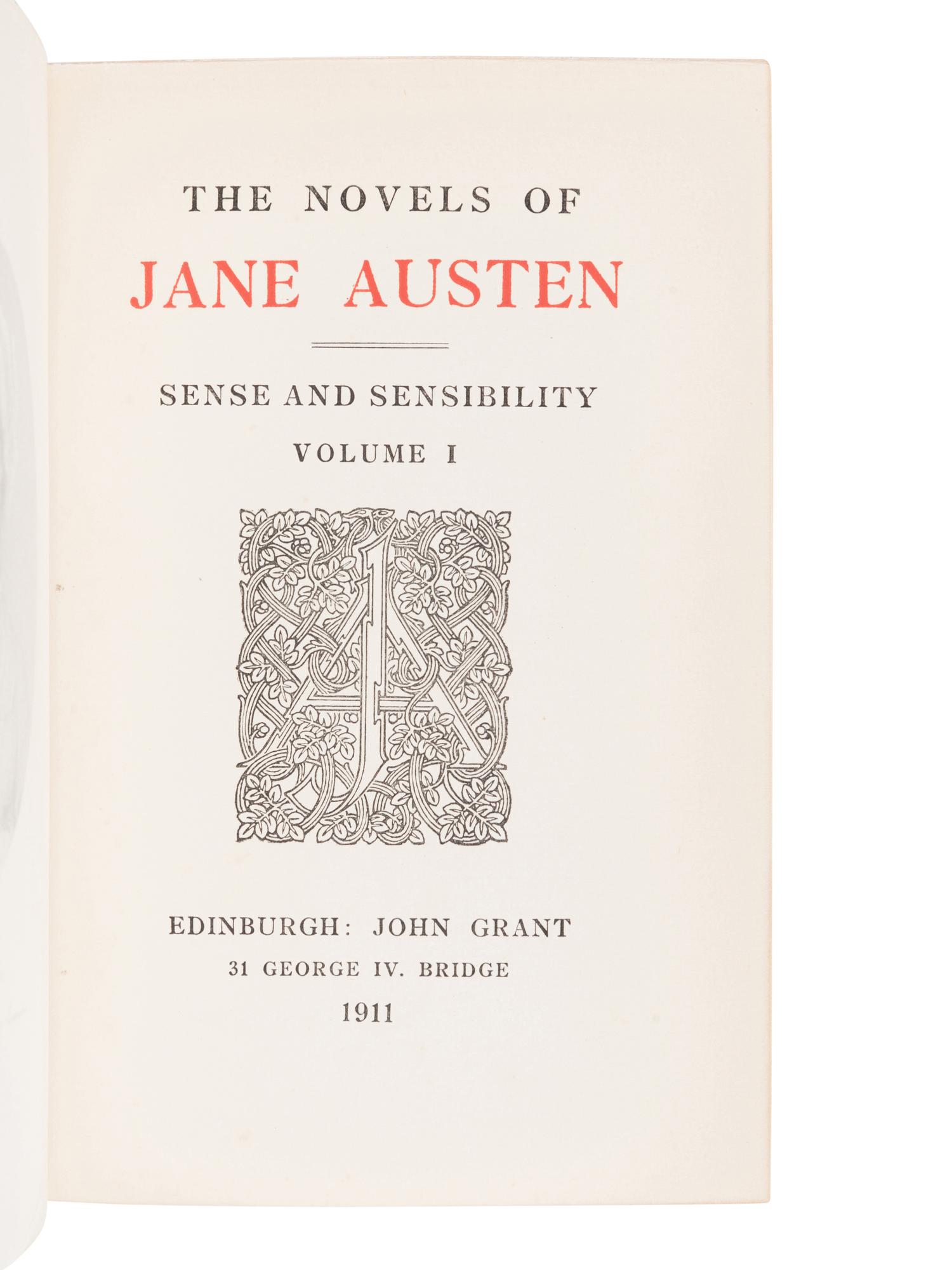 [BINDINGS]. AUSTEN, Jane (1775-1817). Novels . Edinburgh: John Grant, 1911-1912.