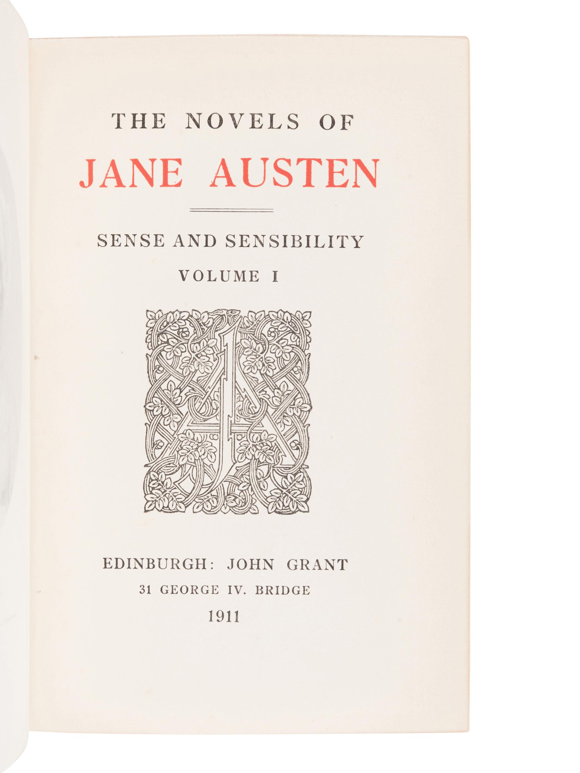 [BINDINGS]. AUSTEN, Jane (1775-1817). Novels . Edinburgh: John Grant, 1911-1912.