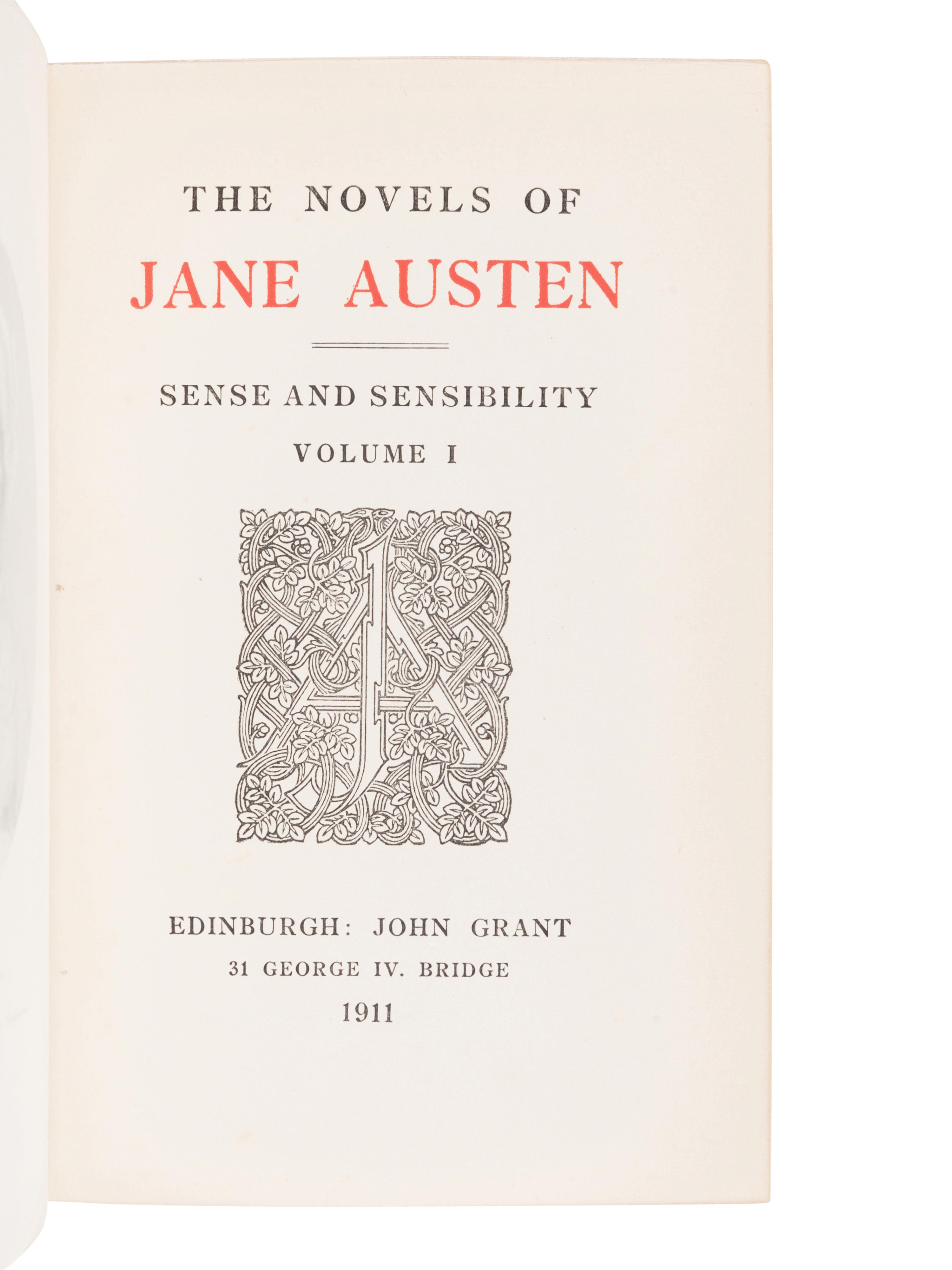 [BINDINGS]. AUSTEN, Jane (1775-1817). Novels . Edinburgh: John Grant, 1911-1912.