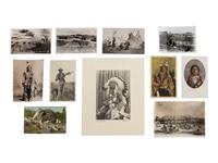 [NATIVE AMERICANS - PHOTOGRAPHY]. A group of photographs, stereoviews, and real photo postcards of Native American subjects, including a cyanotype.
