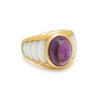 MAUBOUSSIN, AMETHYST AND MOTHER OF PEARL RING