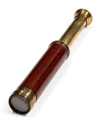 A Brass and Mahogany Mounted Malacca Ship's Captain 'System' Walking Stick