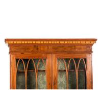 A Federal Inlaid Mahogany and Tambour-Front Desk-and-Bookcase