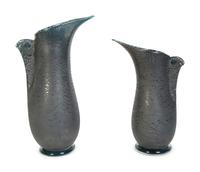 A Graduated Pair of Murano Glass Barbarico Pitchers by Barovier and Toso — 20TH CENTURY