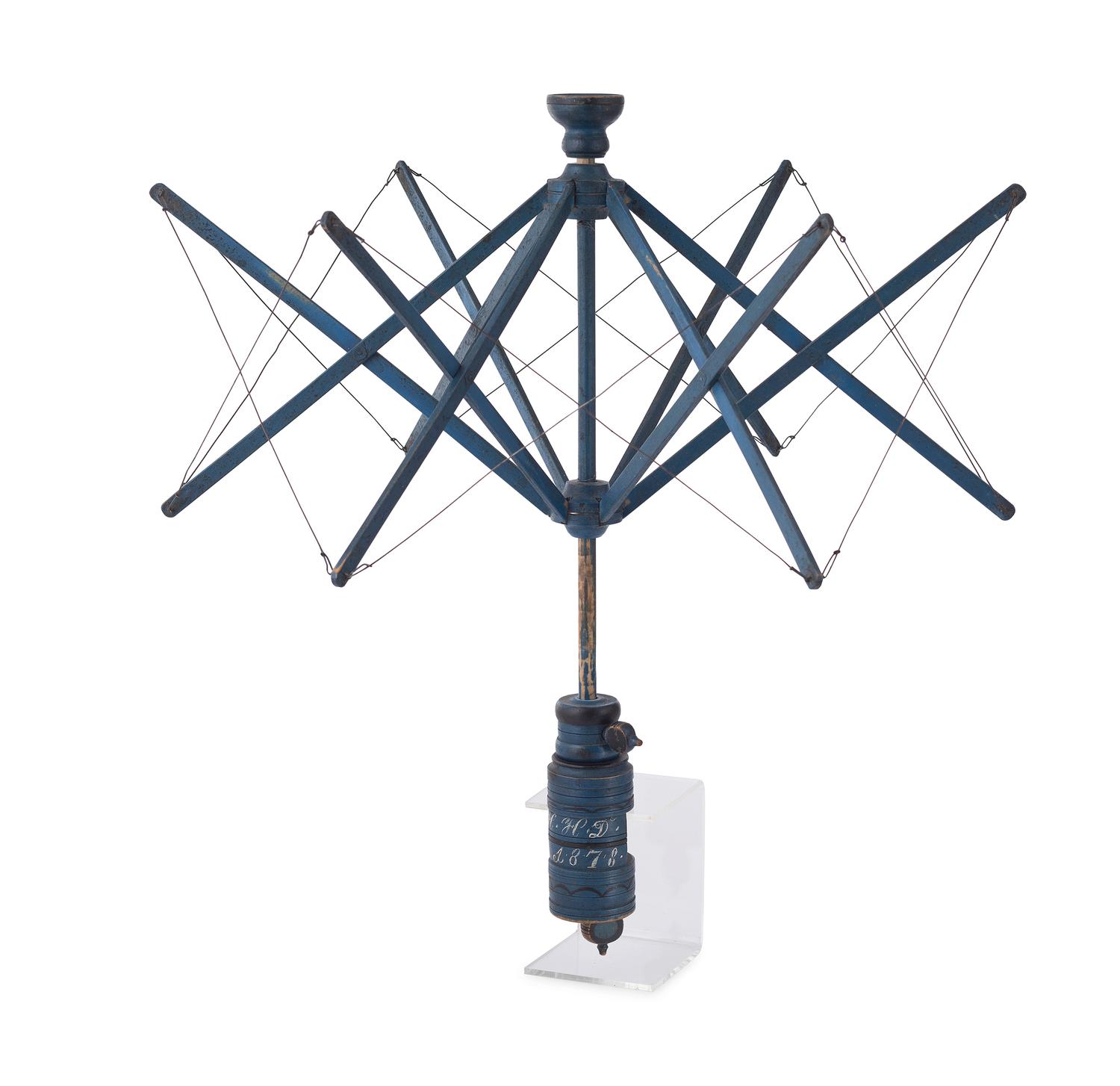 A Blue Painted Collapsible Yarn Winder