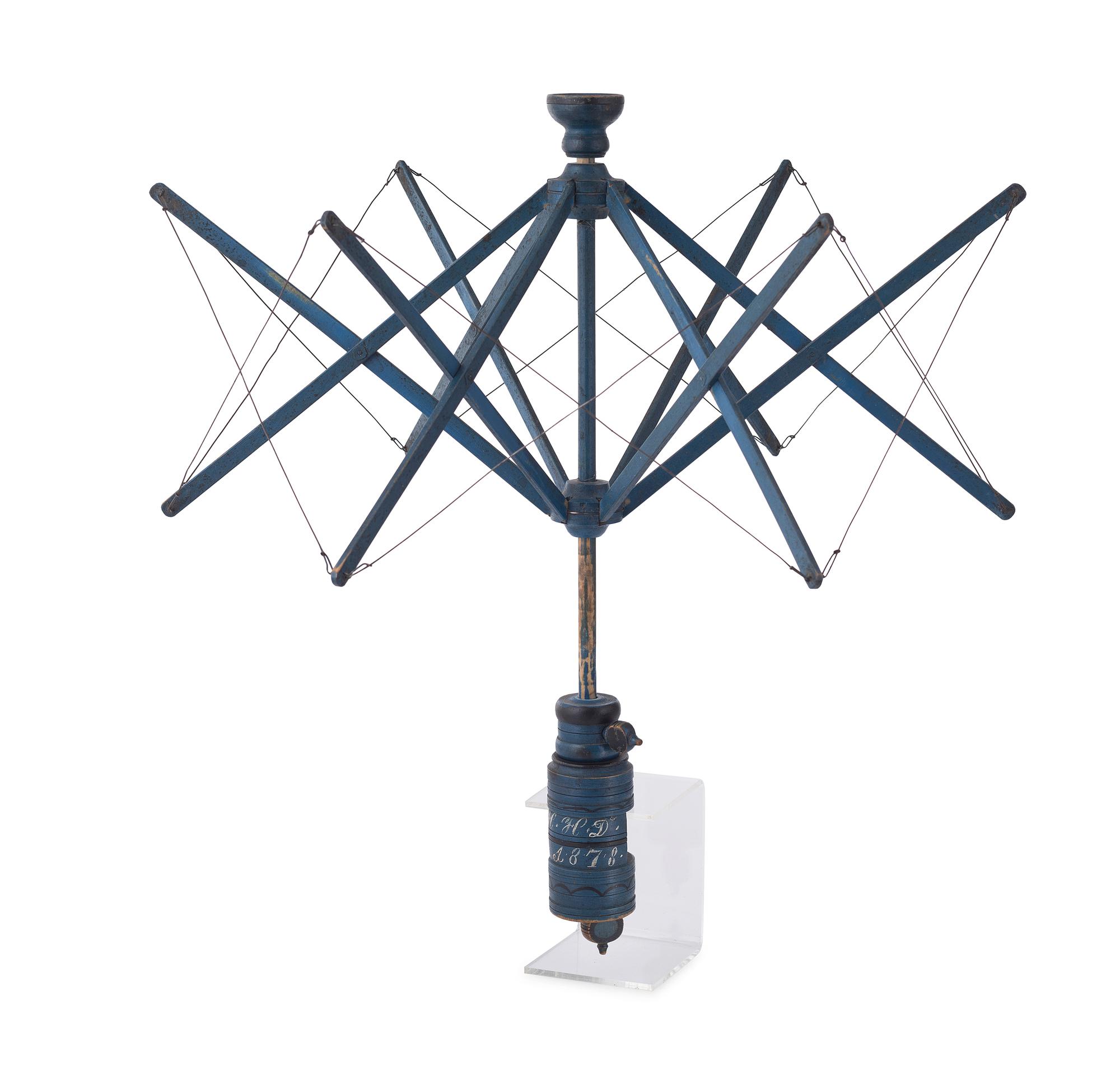 A Blue Painted Collapsible Yarn Winder
